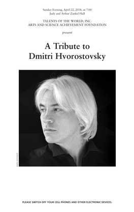 Tribute to Dmitri Hvorostovsky V O N O T N A