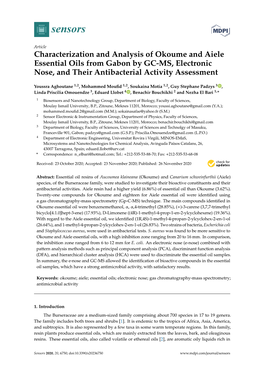 Characterization and Analysis of Okoume and Aiele Essential Oils from Gabon by GC-MS, Electronic Nose, and Their Antibacterial Activity Assessment