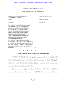 Page 1 UNITED STATES DISTRICT COURT EASTERN DISTRICT OF