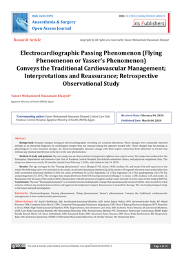 Electrocardiographic Passing Phenomenon