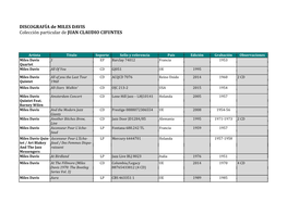DISCOGRAFÍA De MILES DAVIS Colección Particular De JUAN CLAUDIO CIFUNTES