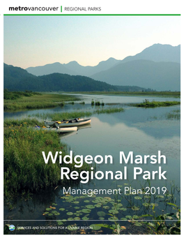 Widgeon Marsh Regional Park Management Plan 2019 Widgeon Marsh Regional Park Management Plan