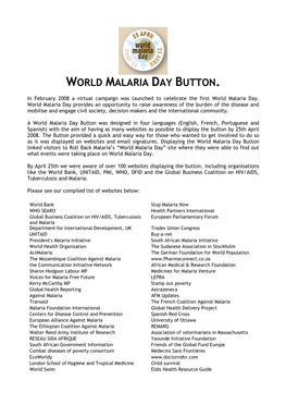 World Malaria Day Button