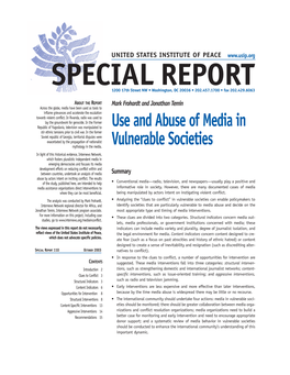 Use and Abuse of Media in Vulnerable Societies: 1