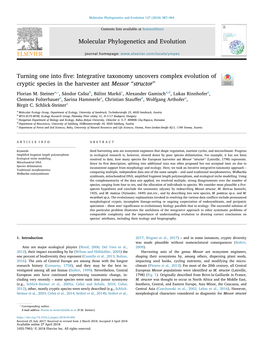 Turning One Into Five Integrative Taxonomy Uncovers