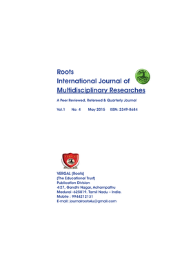 Roots International Journal of Multidisciplinary Researches