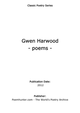 Gwen Harwood - Poems