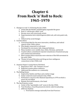 Chapter 6 from Rock 'N' Roll to Rock: 1965–1970