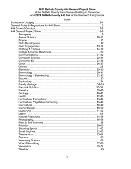 1 2021 Dekalb County 4-H General Project Show At