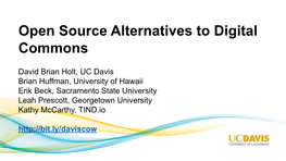 Open Source Alternatives to Digital Commons