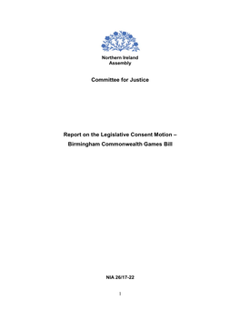 Committee for Justice Report on the Legislative Consent Motion for The