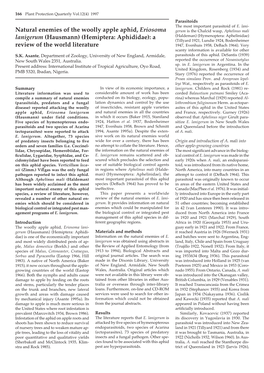 Natural Enemies of the Woolly Apple Aphid, Eriosoma Lanigerum