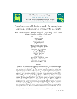 Towards a Sustainable Business Model for Smartphones: Combining Product-Service Systems with Modularity