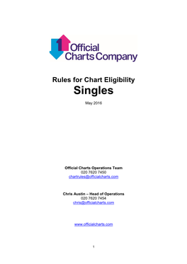 Rules for Chart Eligibility Singles