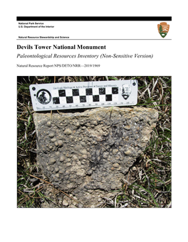 Devils Tower National Monument Paleontological Resources Inventory (Non-Sensitive Version)