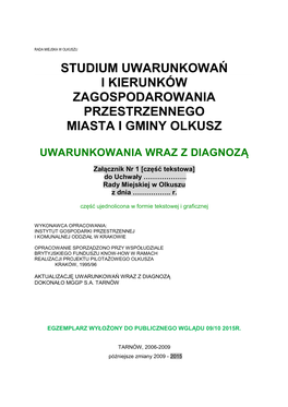 Studium Uwarunkowań I Kierunków Zagospodarowania Przestrzennego