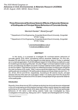 Three Dimensional Nonlinear Seismic Effects of Epicenter Distance of Earthquake on Principal Stress Behaviour of Concrete Gravity Dams