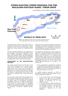 Hydro-Electric Power Proposal for the Iralalaro-Paitchau Karst, Timor-Leste