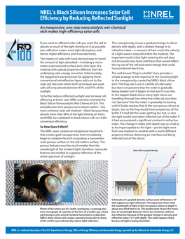 NREL's Black Silicon Increases Solar Cell Efficiency by Reducing