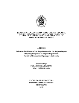 Semiotic Analysis on Idol Group Logo: a Study of Type of Sign and Meaning of Korean Groups’ Logo