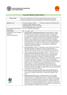 Innovative Transformation of China's Food Production Systems and Agro