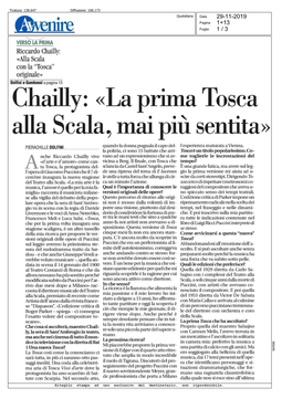 Chailly: «La Prima Tosca Alla Scala, Mai Più Sentita»