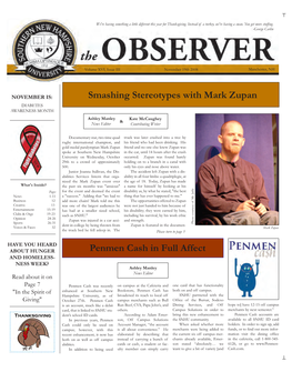 Smashing Stereotypes with Mark Zupan Diabetes AWARENESS MONTH Ashley Manley Kate Mccaughey & News Editor Contributing Writer