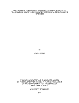 University of Florida Thesis Or Dissertation Formatting Template