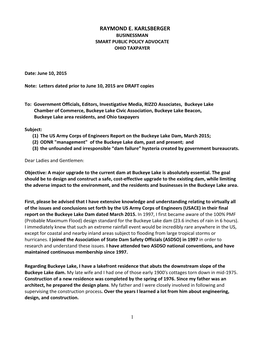 Raymond E. Karlsberger Businessman Smart Public Policy Advocate Ohio Taxpayer