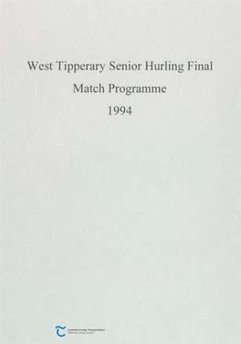 West Tipperary Senior Hurling Final Match Programme 1994