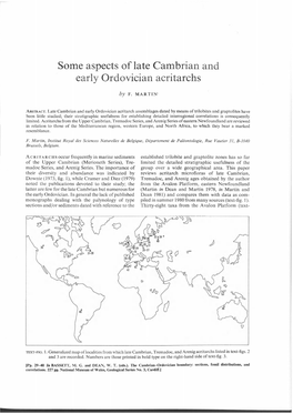 Some Aspects of Late Cambrian and Early Ordovician Acritarchs