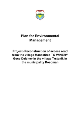 Plan for Environmental Management
