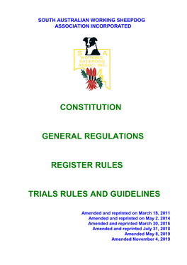 Constitution General Regulations Register Rules