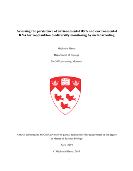 Assessing the Persistence of Environmental DNA and Environmental RNA for Zooplankton Biodiversity Monitoring by Metabarcoding