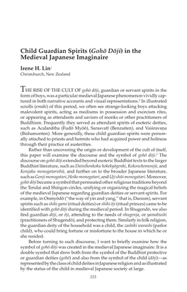 Child Guardian Spirits (Gohō Dōji) in the Medieval Japanese Imaginaire