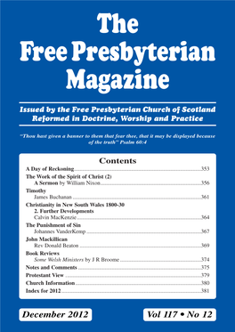 The Free Presbyterian Magazine