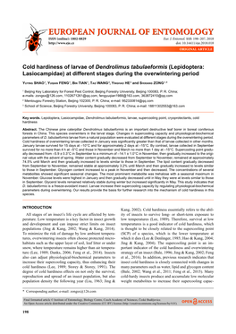 Cold Hardiness of Larvae of Dendrolimus Tabulaeformis (Lepidoptera: Lasiocampidae) at Different Stages During the Overwintering Period