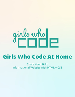 Girls Who Code at Home