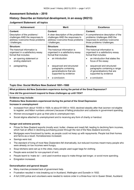 Level 1 History (90213) 2010 Assessment Schedule