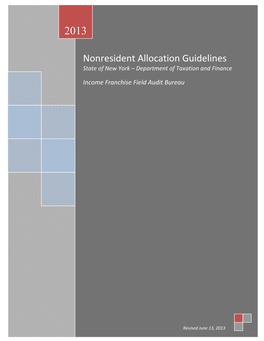 Nonresident Allocation Guidelines June 2013