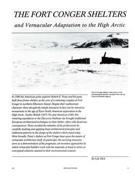 THE FORT CONGER SHELTERS and Vernacular Adaptation to the High Arctic