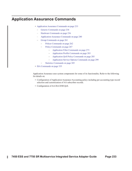 Application Assurance Commands