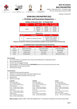 5D4N BALI ROUNDTRIP (SIC) --- Fix Date and Guarantee Departure