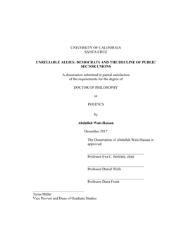 Democrats and the Decline of Public Sector Unions