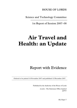 Air Travel and Health: an Update