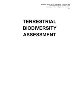 Terrestrial Biodiversity Assessment