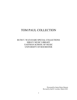 Tom Paul Collection