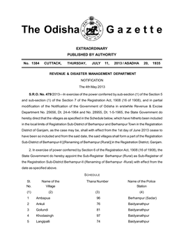 The Odisha G a Z E T T E