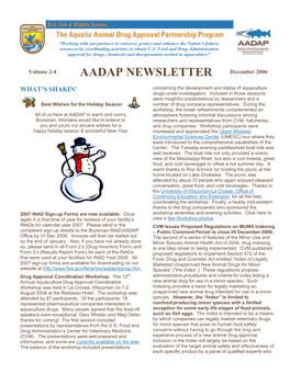 AADAP NEWSLETTER December 2006