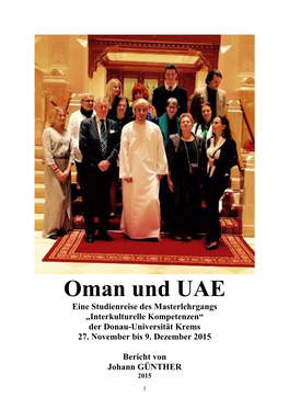 Oman Und UAE Eine Studienreise Des Masterlehrgangs „Interkulturelle Kompetenzen“ Der Donau-Universität Krems 27